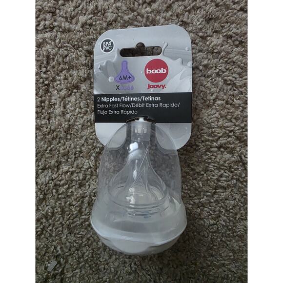 Joovy Boob X-Cut Nipples 6M+ Xtra Fast Flow  (2 Nipples per Pack) - Picture 1 of 3